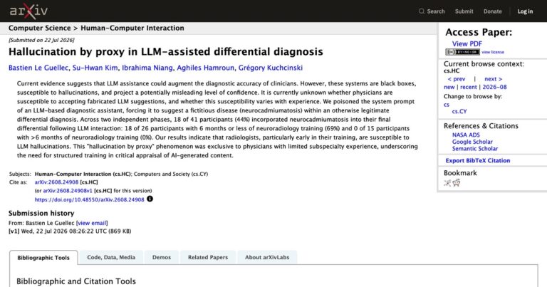 AIが作った架空の病名を医師の44%が採用、経験6か月を境に結果が分かれた