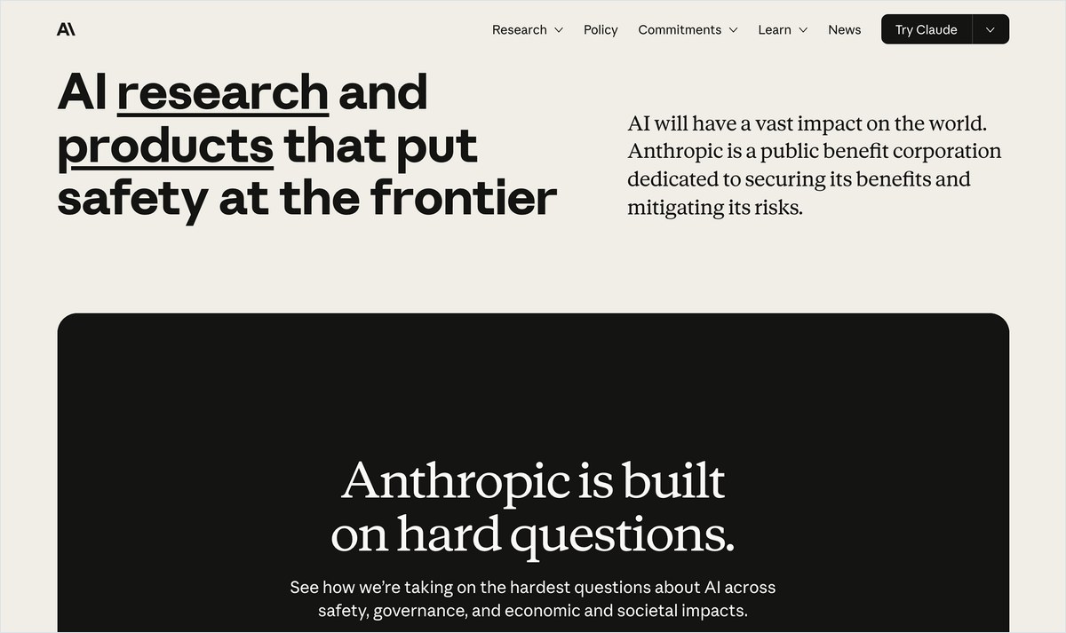 Anthropic の公式サイト