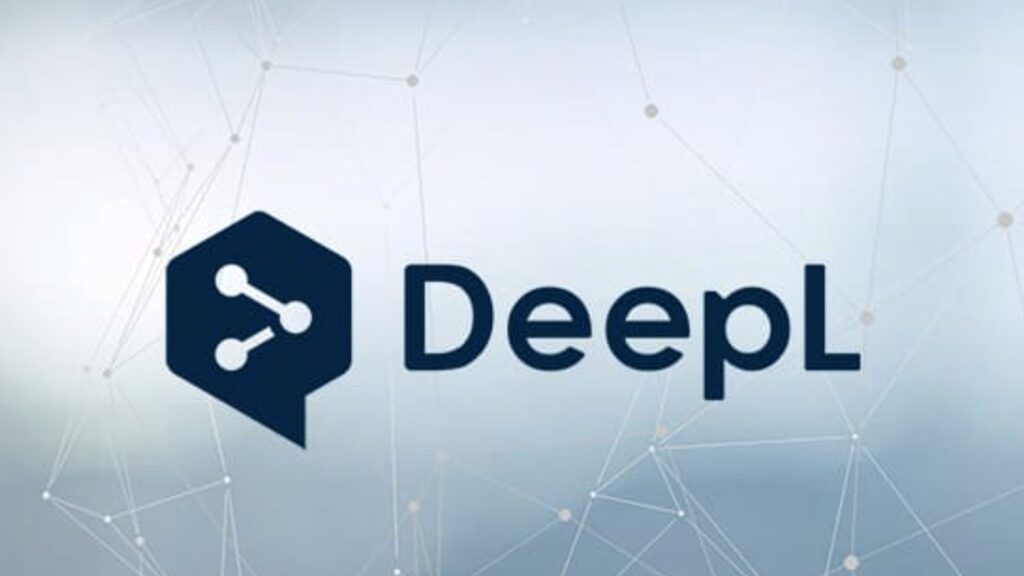 DeepLのロゴマーク（六角形のアイコンと社名文字）が、ネットワーク状のドット模様を背景にした画像。ChatGPTからDeepL翻訳を呼べるMCPで用語直しが1つ消えた