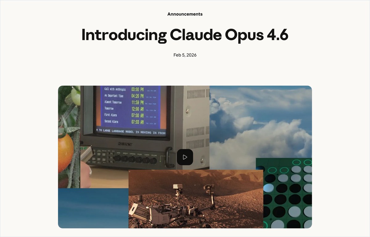 Claude Opus 4.6のSWE-bench Verifiedスコア80.65%を公表したAnthropic公式ブログのスクリーンショット