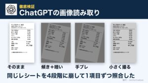 ChatGPTの画像読み取りはどこまで正確？レシートを4段階に崩して照合した