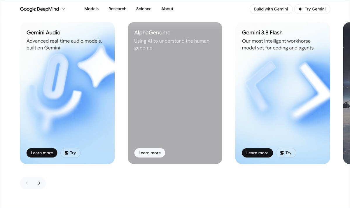 Google DeepMind の公式ページ