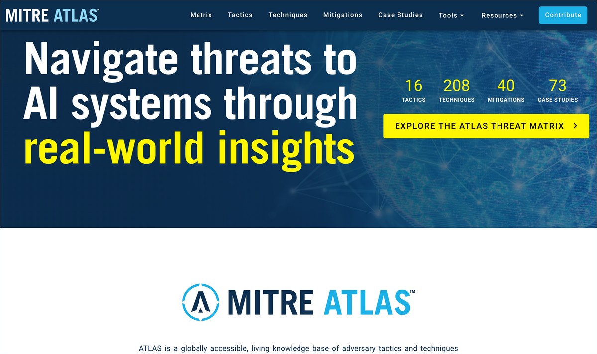MITRE ATLASフレームワーク。AIへの攻撃手法を体系的に分類している