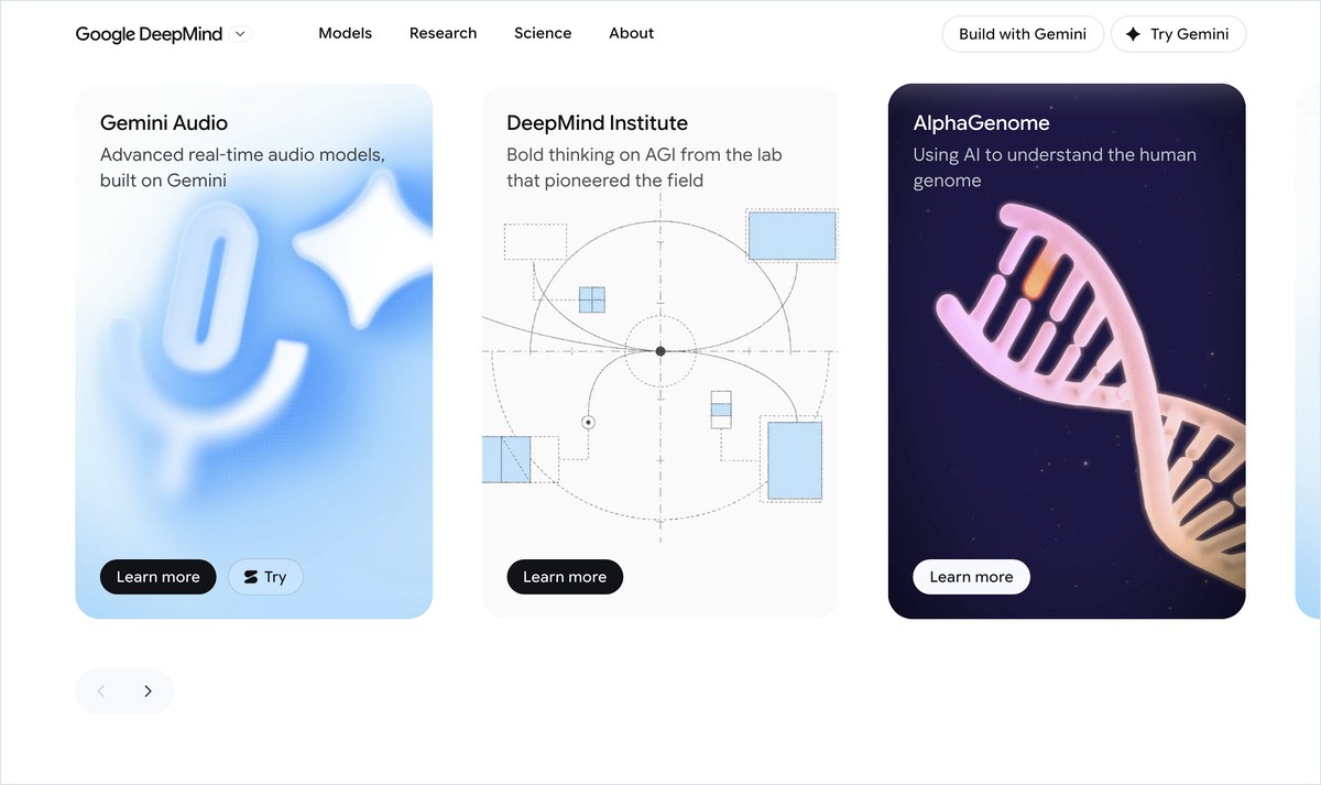 Google DeepMind の公式ページ