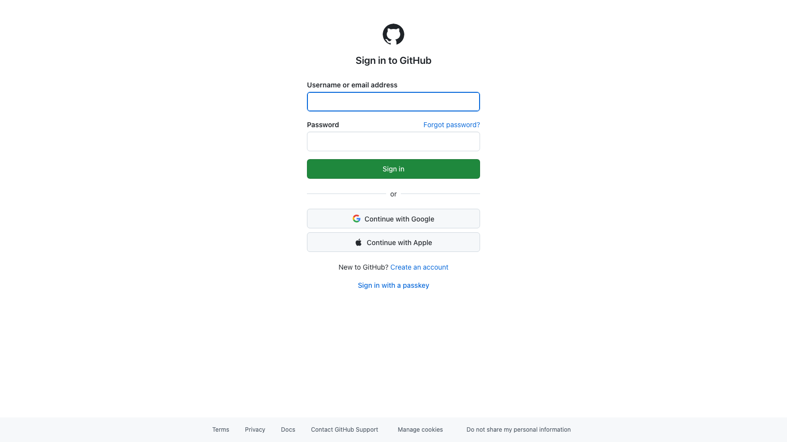 GitHubのサインイン画面