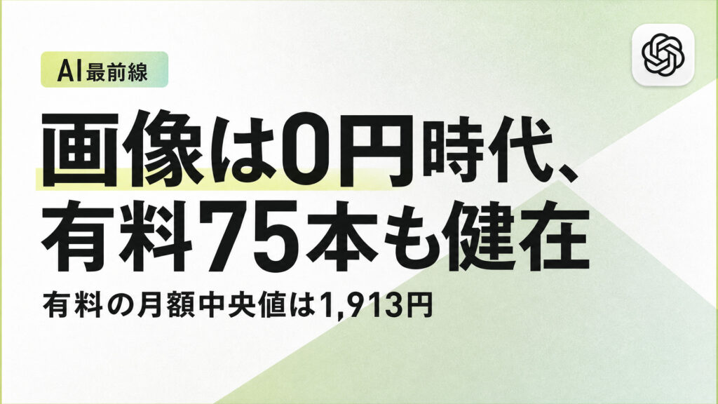 画像は0円時代、有料75本も健在。有料の月額中央値は1,913円