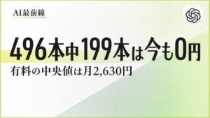 AIバブル崩壊が怖いので496本の料金を全部見たら4割は0円だった