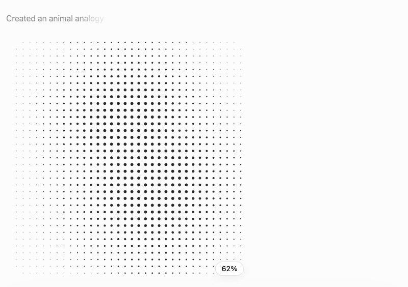 ChatGPTに動物診断の文を送ったあとの画面。絵を作っている間で、進み具合が62%と出ている。AInformation編集部が2026年9月20日に操作した画面
