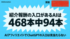 【調査】AIアフィリエイトで報酬が出るAIは5本に1本でChatGPTは無い
