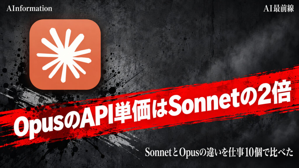 OpusのAPI単価はSonnetの2倍。SonnetとOpusの違いを仕事10個で比べた