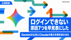 Geminiにログインできない？直し方7つを紹介！Claudeの14個は4個だけ裏が取れた