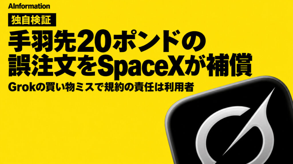 手羽先20ポンドの誤注文をSpaceXが補償。Grokの買い物ミスで規約の責任は利用者