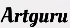 薄い灰色の背景に、太い黒の筆記体で「Artguru」と書かれたArtguru AIのロゴ画像