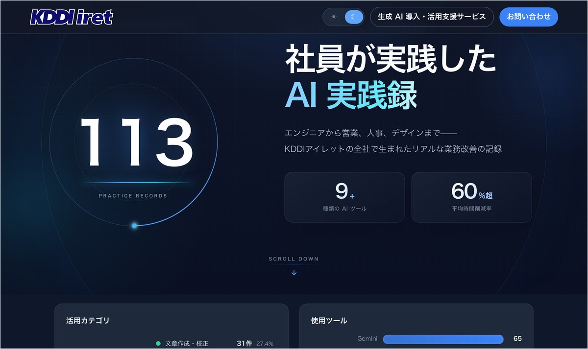KDDIアイレットのAI実践録の特設サイト