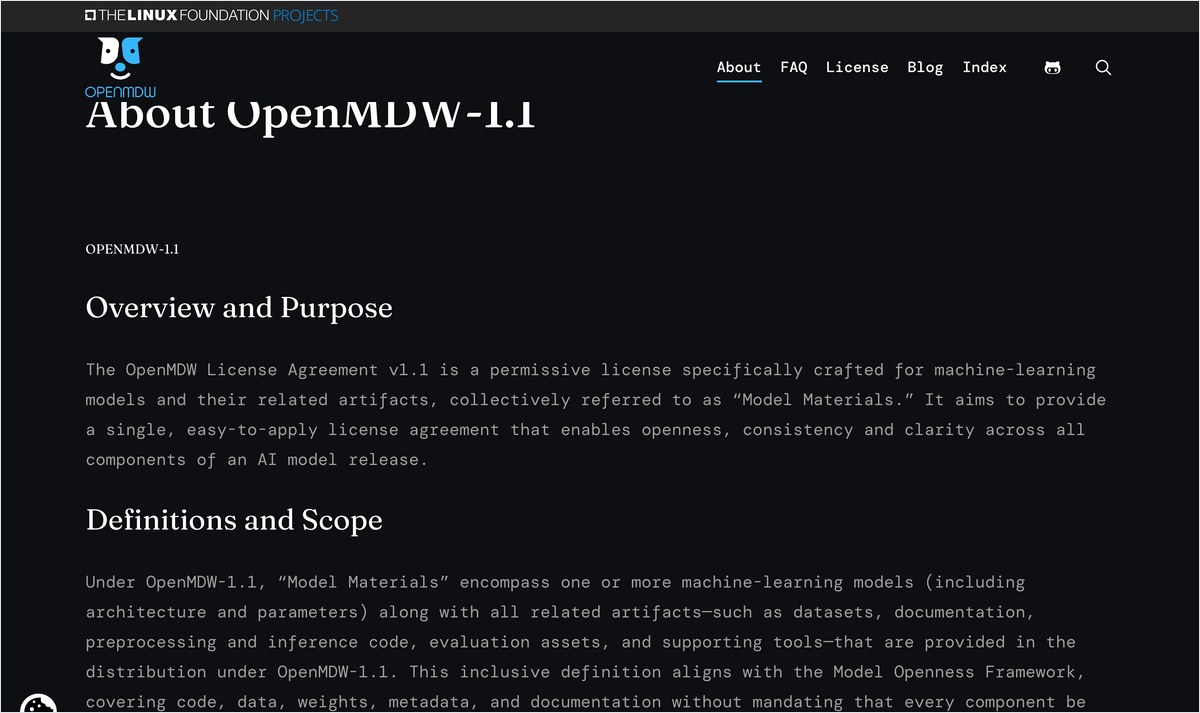 OpenMDW-1.1 ライセンスの説明