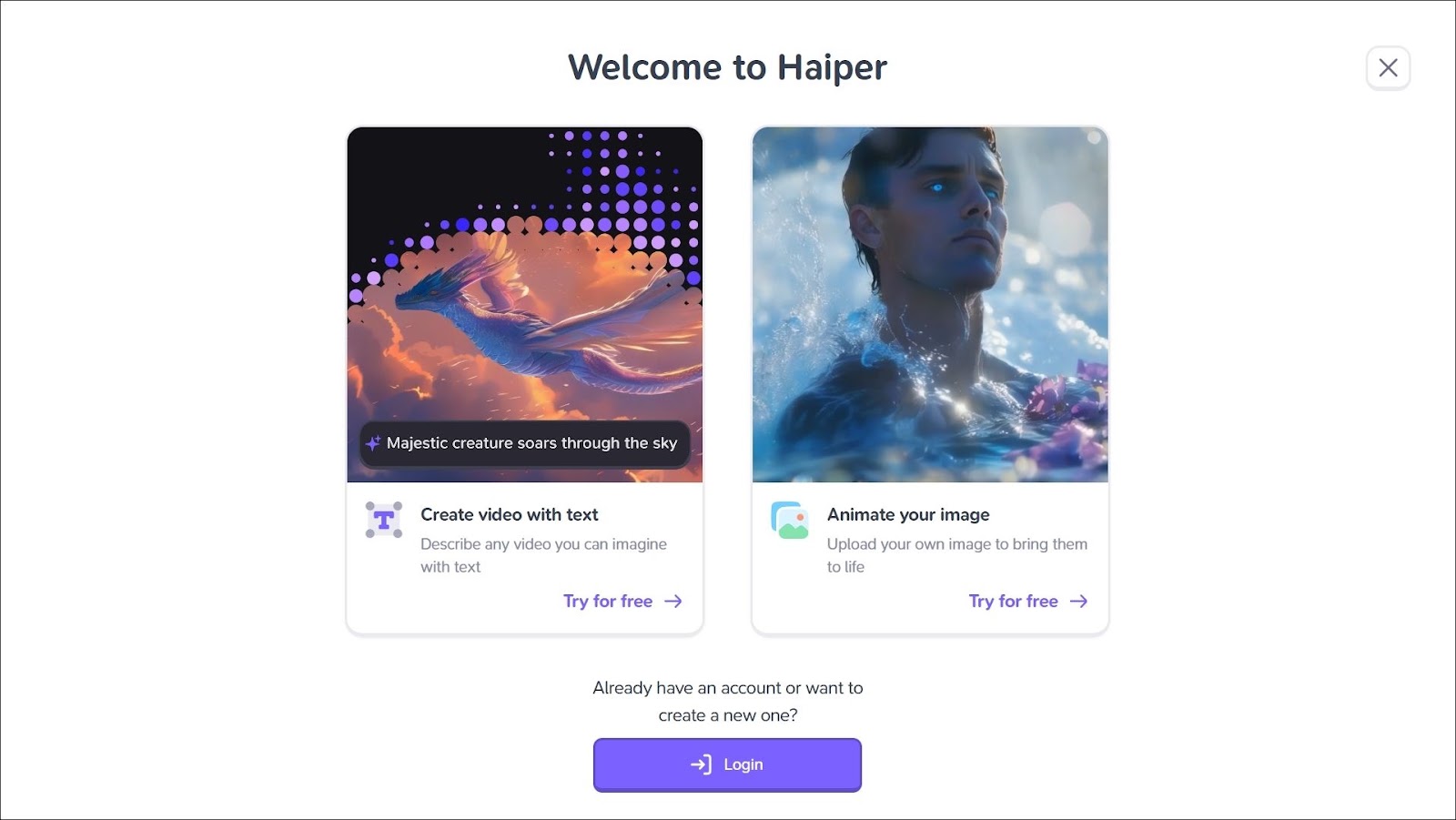 Haiper（動画生成AIアプリ）の公式サイトの画面